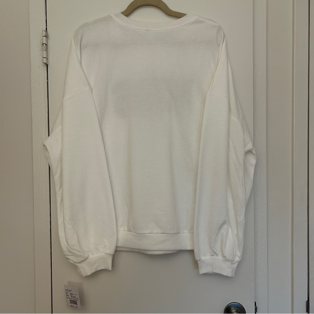 David’s Bridal Lightweight Mrs. Sweatshirt Top Bride Wedding White NWT (Size 1X) - Picture 7 of 7